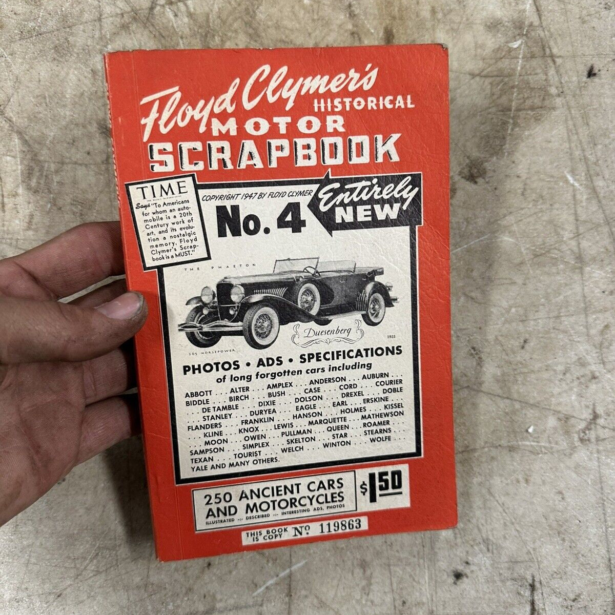 Book Floyd Clymers Historical Motor Scrapbook 4 250 Ancient Cars Motor