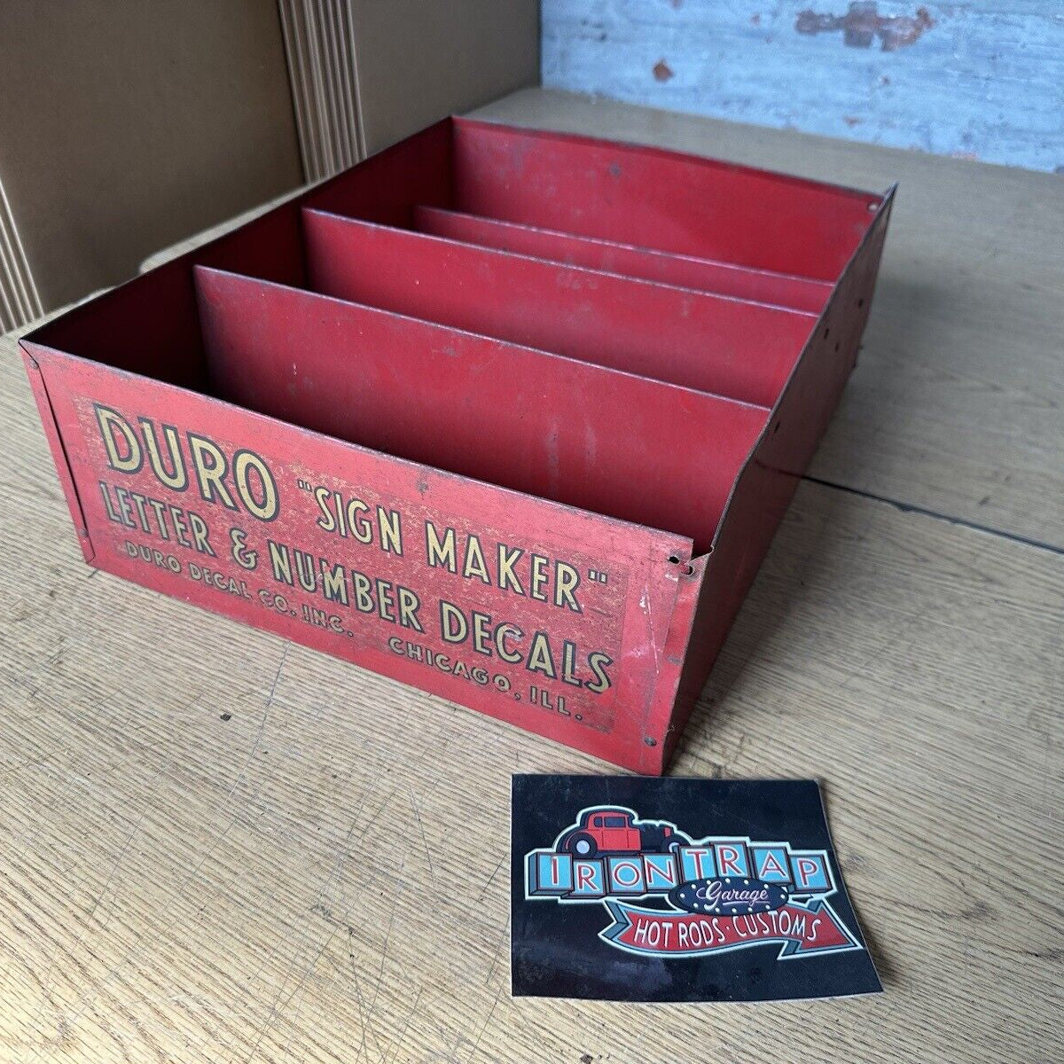 DURO Decal Co Sign Maker Letter & Number Decals Red Metal Vintage 