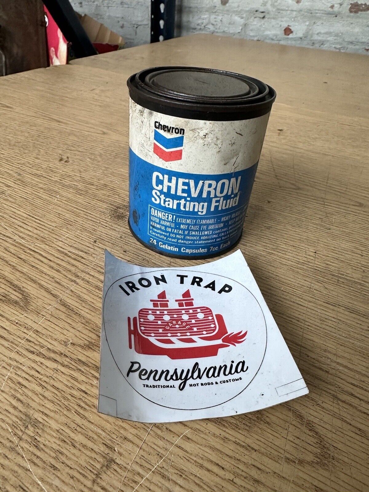1970's CHEVRON ヴィンテージ缶 モーターオイル 世田谷ベース 57_28f7848d-ee25-45a8-9eb1-