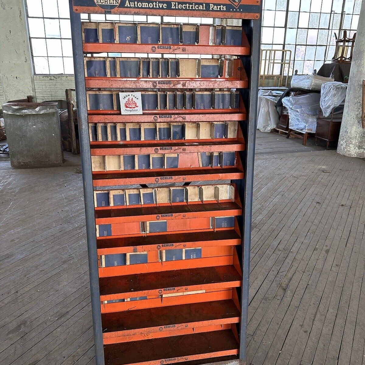 Vintage Echlin Napa Electrical Parts Display Rack 6ft Tall!!! Iron