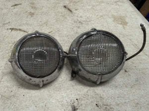 1949-50 Ford Chrome Backup Lights Pair Original Shoebox Coupe Sedan Convertible