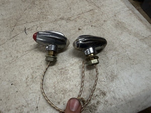 Rare Vintage Electroline Jeweled  Marker Lights Chrome Fender Signal Lamp