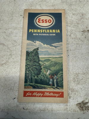 1947 Pennsylvania  road  map Esso oil gas Pine Creek Gorge Wellsboro  cover