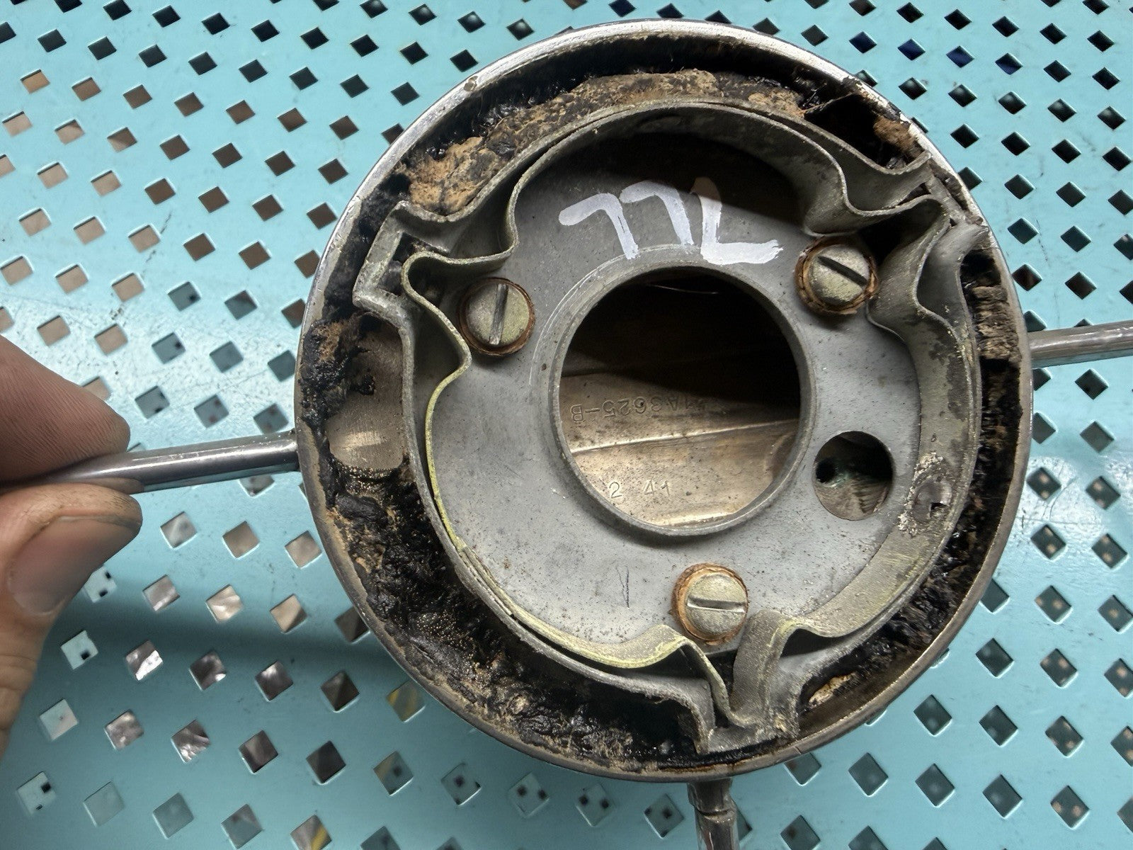 1941 Ford Super Deluxe Steering Wheel Horn Ring Button Coupe Sedan