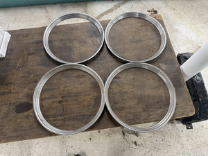 Vintage 16" Ribbed Trim Rings Set of 4 Hot Rod Custom Ford Roadster Coupe