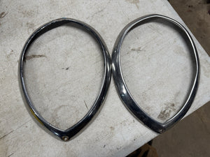 1937 1938 Ford Headlight Bezel Trim Rings Deluxe Coupe Sedan Roadster