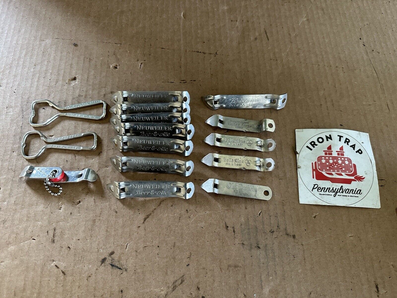 Large Lot Of 15 Vintage Pennsylvania Breweries Bottle Openers