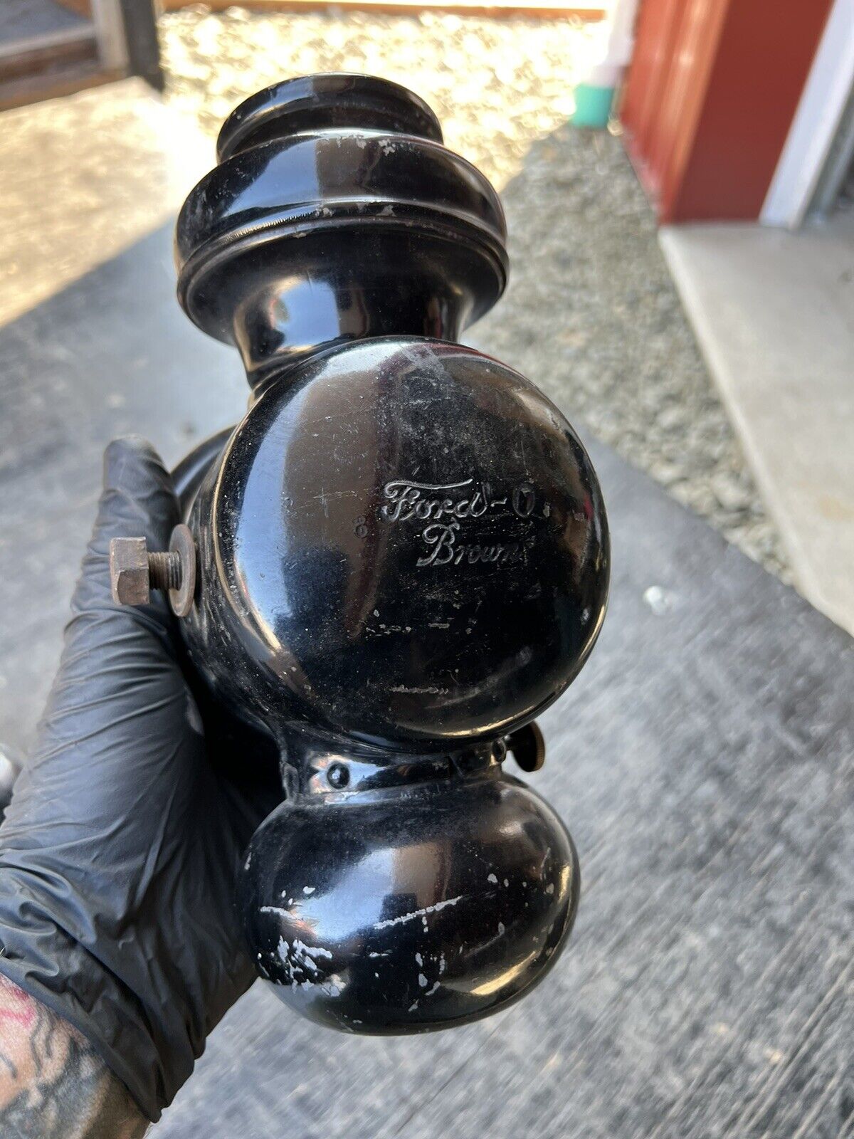 Antique 1900's Ford Model T Kerosene Cowl Lamp Tail Lantern, VERY