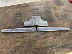 1946 Ford Car Upper Grill Trim & Center Pair Coupe Sedan Convertible Fits 46-48