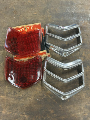 1940 Ford Tail Light Lenses And Bezels Coupe Sedan Convertible