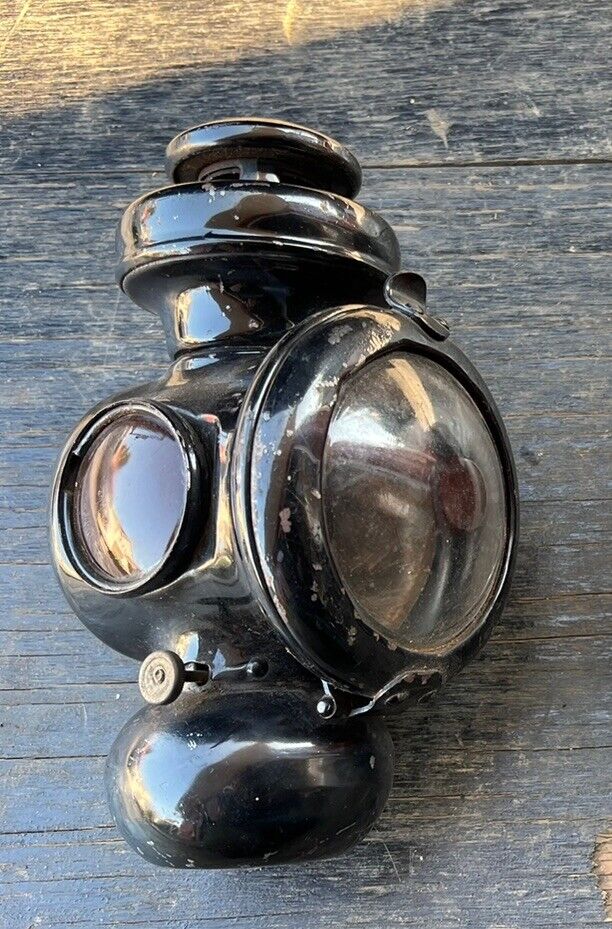Antique 1900's Ford Model T Kerosene Cowl Lamp Tail Lantern, VERY
