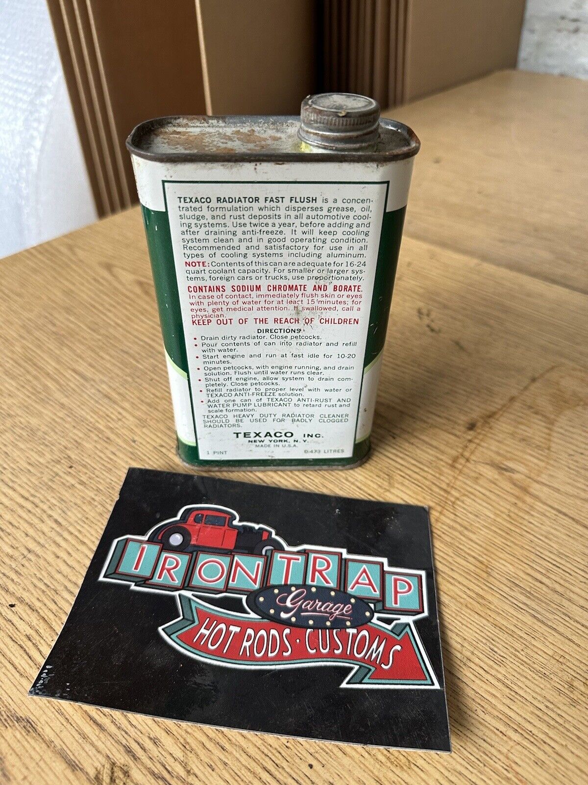 アメリカン雑貨 インテリア  TEXACO Radiator Fast Flush　ヴィンテージ オイル缶 Vintage Texaco Radiator Fast Flush 1 Pint Full NOS Man Cave