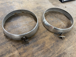 1936 Ford Headlight Bezels Pair Original Coupe Sedan Roadster Stainless