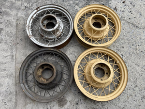 1933-34 Ford 17"x3-1/4” Wire Wheels Set Of 4 Coupe Sedan Roadster Phaeton