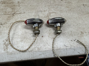Rare Vintage Electroline Jeweled  Marker Lights Chrome Fender Signal Lamp