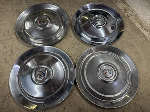 1954 Ford Hubcaps, OEM Set of Four 15" Wheel Covers, Crestline Sunliner Victoria