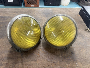 Vintage Pair Of Unity Approved PA 1937 Super Model Amber Fog Light Bomb Custom