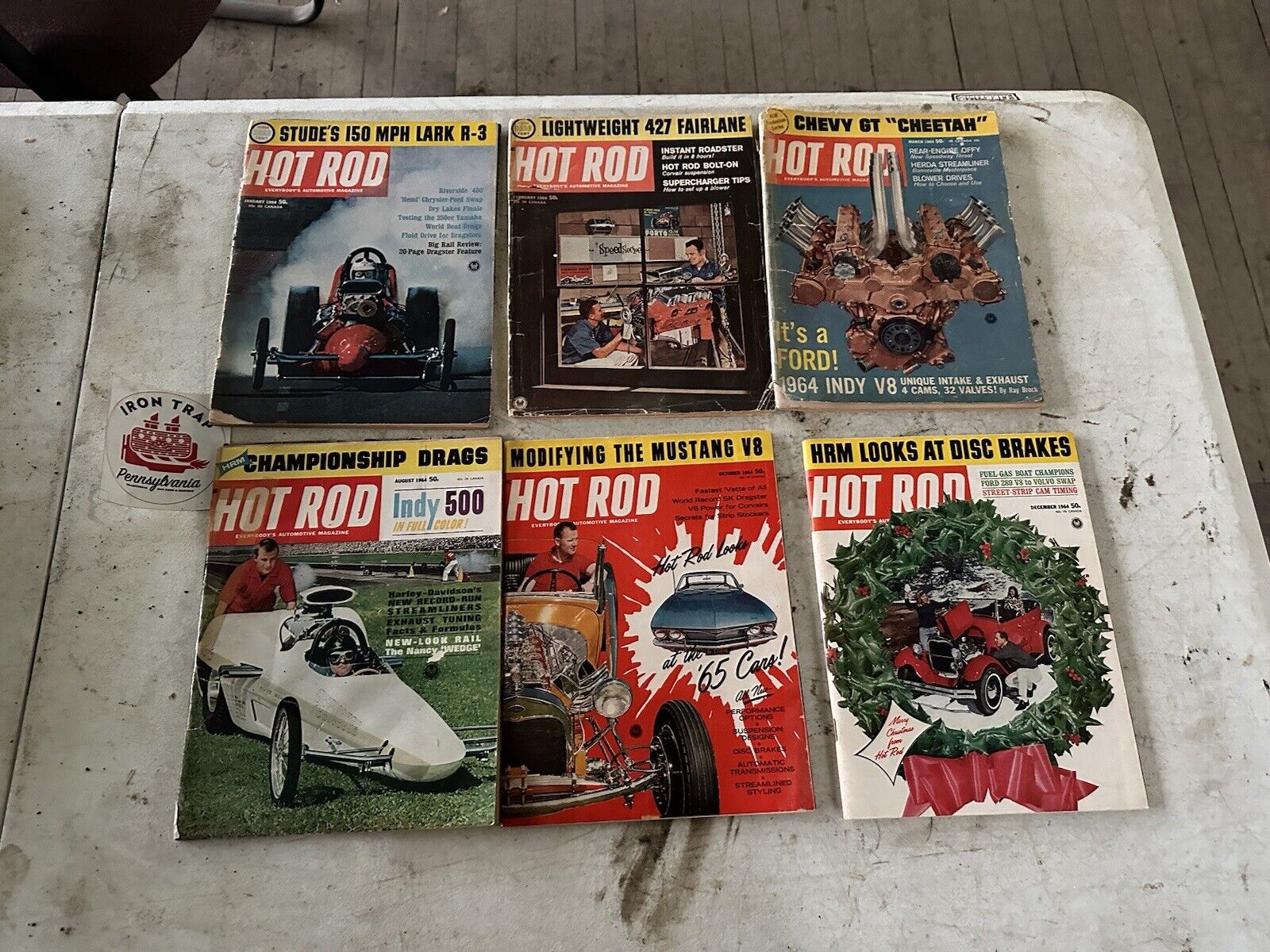 Lot Of 6 1964 Hot Rod Magazines Vintage Drag Racing – Iron Trap Garage