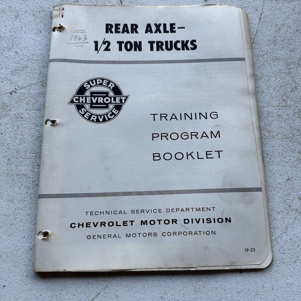 Chevy Program R233 Vtg Super Chevrolet Service Rear Axle 1/2 Ton Trucks Training Program ...