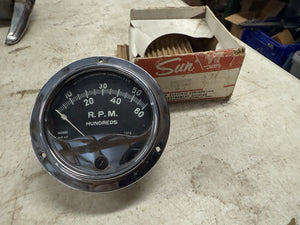 Sun Ruggedized WR-60 6000 RPM Tachometer Hot Rod Vintage Rat Rod Boat