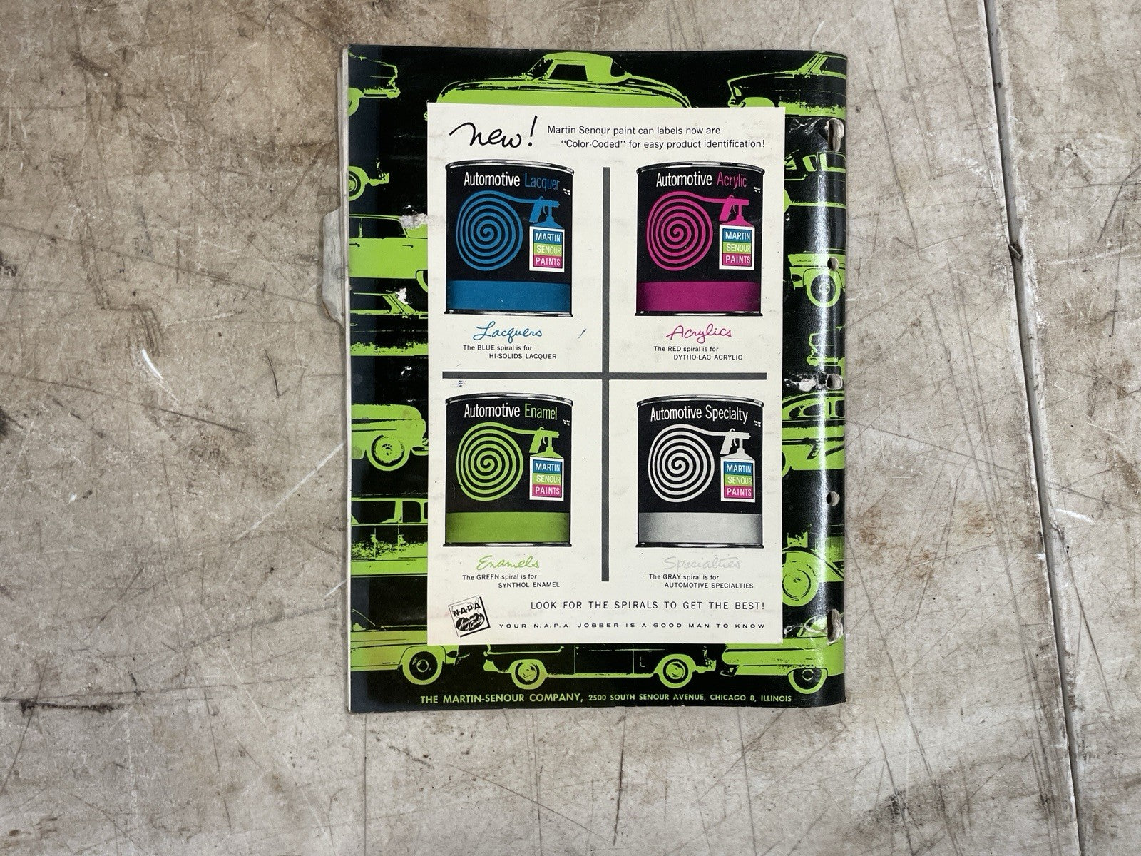 1965 Original NAPA Martin Senour Automotive Color Directory Paint