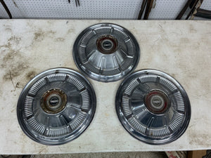 Set Of 3 1966 1967 Ford Truck Bronco Galaxie 15" Hubcaps