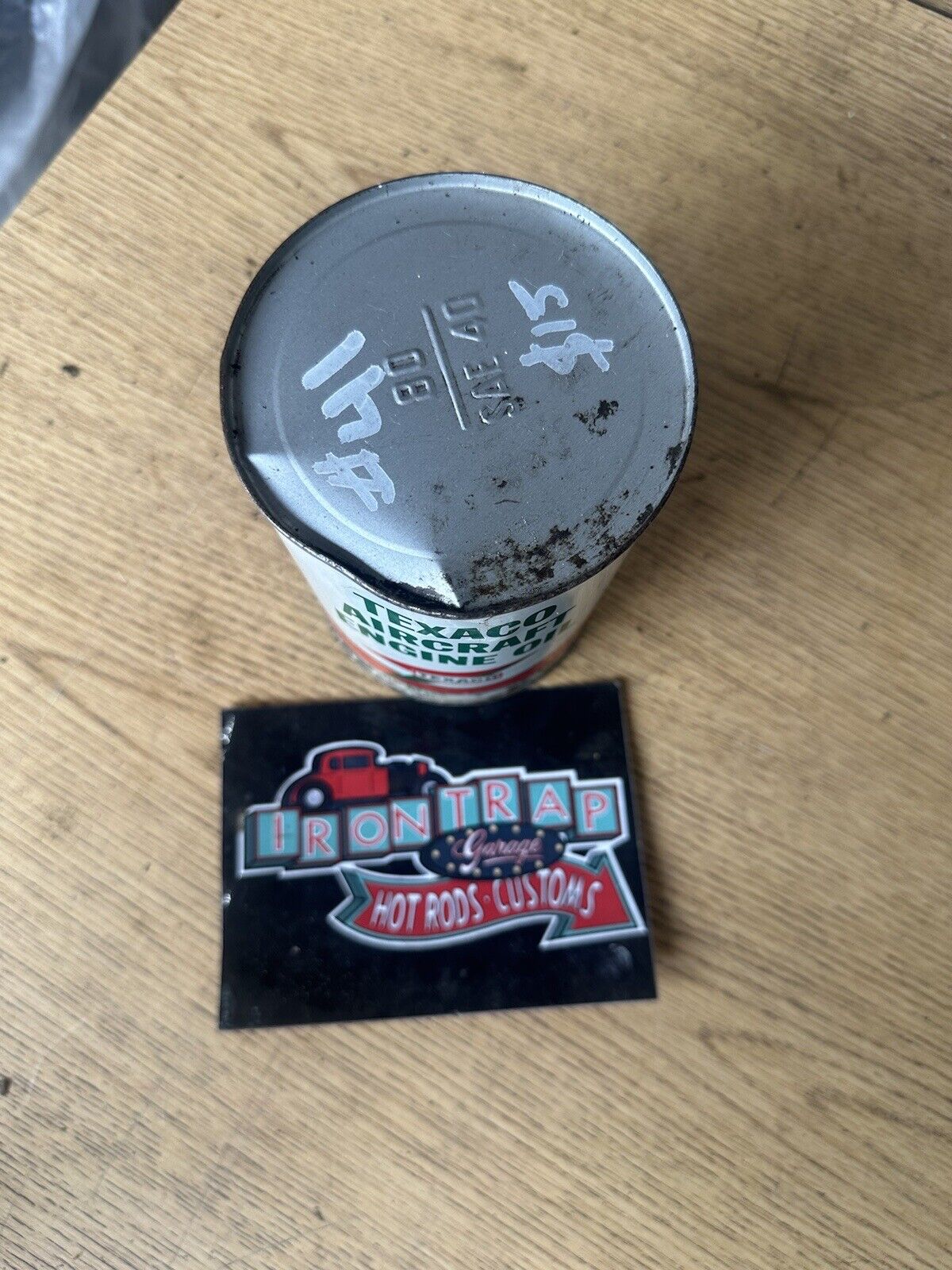Texaco Full Aircraft Engine Oil Can PETROLEANA SAE-40 Man Cave