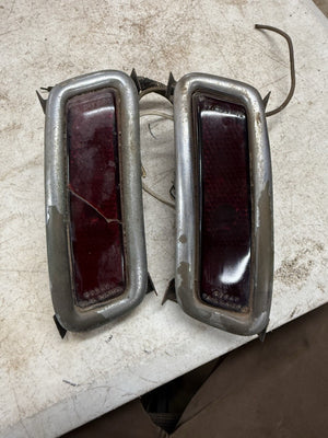 1941 Lincoln Continental Tail Light Assembly Original Lenses Buckets Bezels