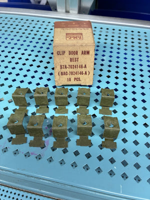 Arm Rest Base To Door Mounting Clips 1957-58 Ford B7A-7024146-A NOS Box Of 10