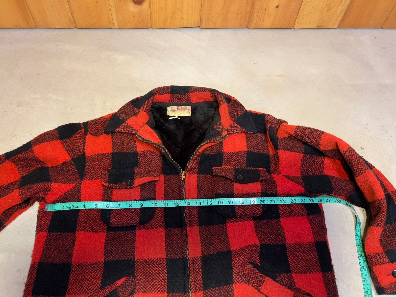 Melton Buffalo Plaid Wool Hunting Zip Jacket XL Made In USA – Iron