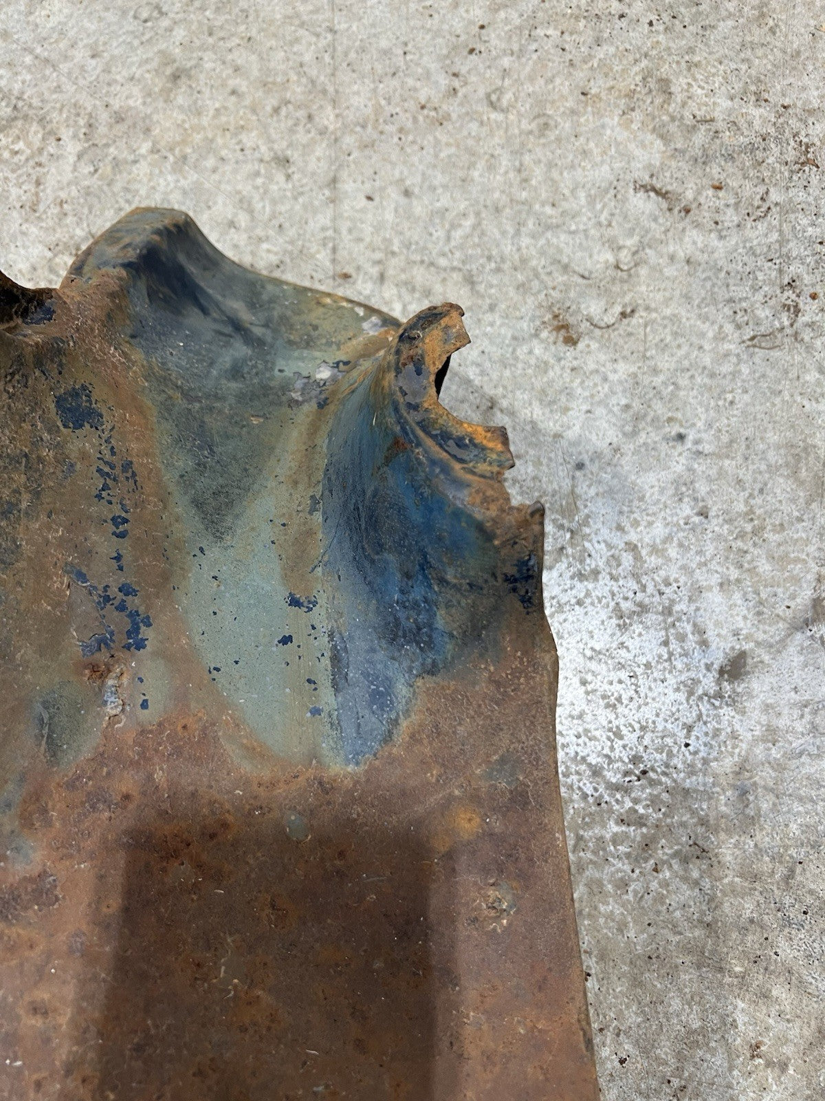 Original 1936 Ford Left Driver Side, Inner Fender Extension, Horn