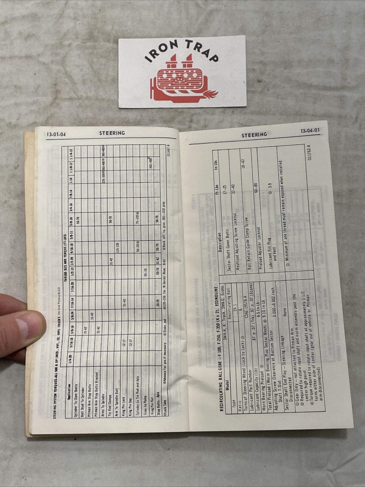 1970 Ford Truck Service Specifications Book Manual/ Original #43