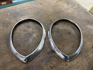 NOS 1937 1938 Ford Headlight Bezel Trim Rings Deluxe Coupe Sedan Roadster