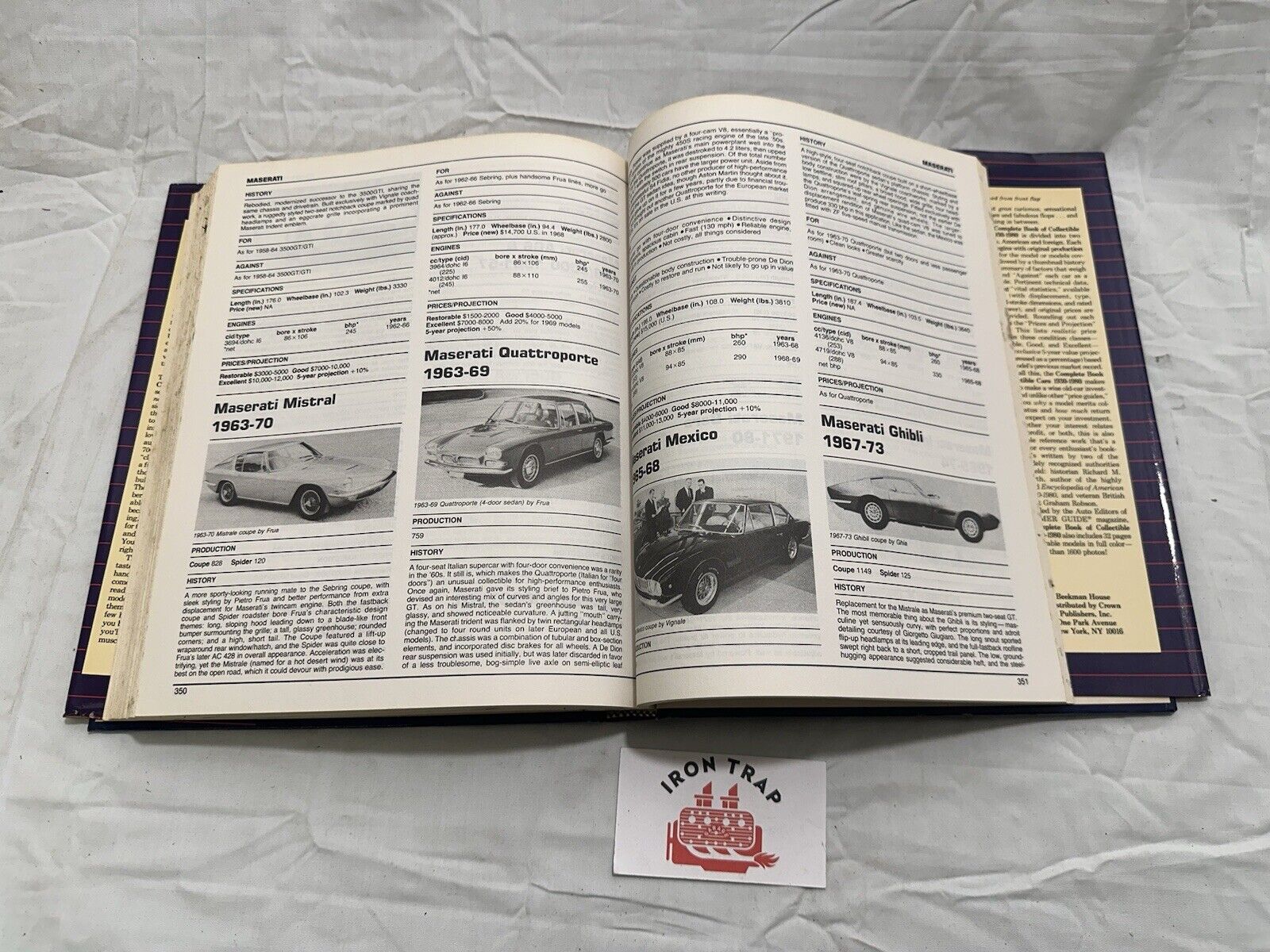 COMPLETE BOOK OF COLLECTIBLE CARS 1930 - 1980 Hardcover With Dust