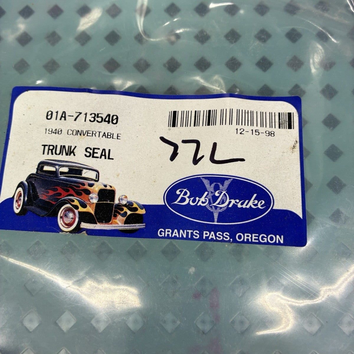 1940-48 Ford Convertible Trunk Seal New Bob Drake 01A-713540 – Iron ...