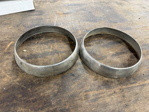 1936 Ford Headlight Bezels Pair Original Coupe Sedan Roadster Stainless