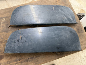 1949 1950 Chevy REAR FENDER SKIRTS Original GM pair '49-52 Wagon / Delivery