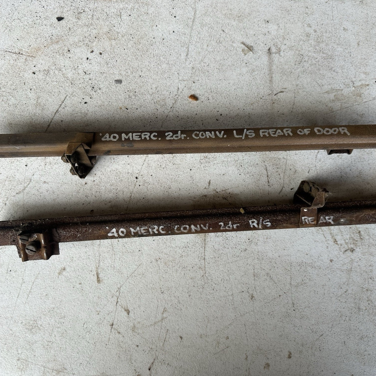 1940 Mercury Convertible Door Window Tracks Rear Of Door – Iron Trap Garage