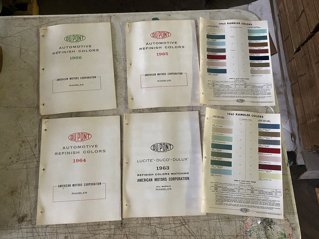 196166 Dupont AMC Rambler Paint Color Chip Book Interior Exterior