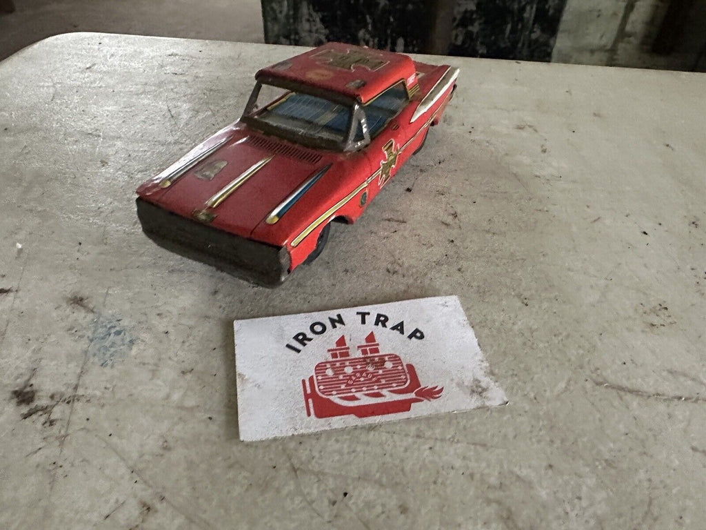 Vintage Tin Toy Fire Chief Car Friction Toy – Iron Trap Garage