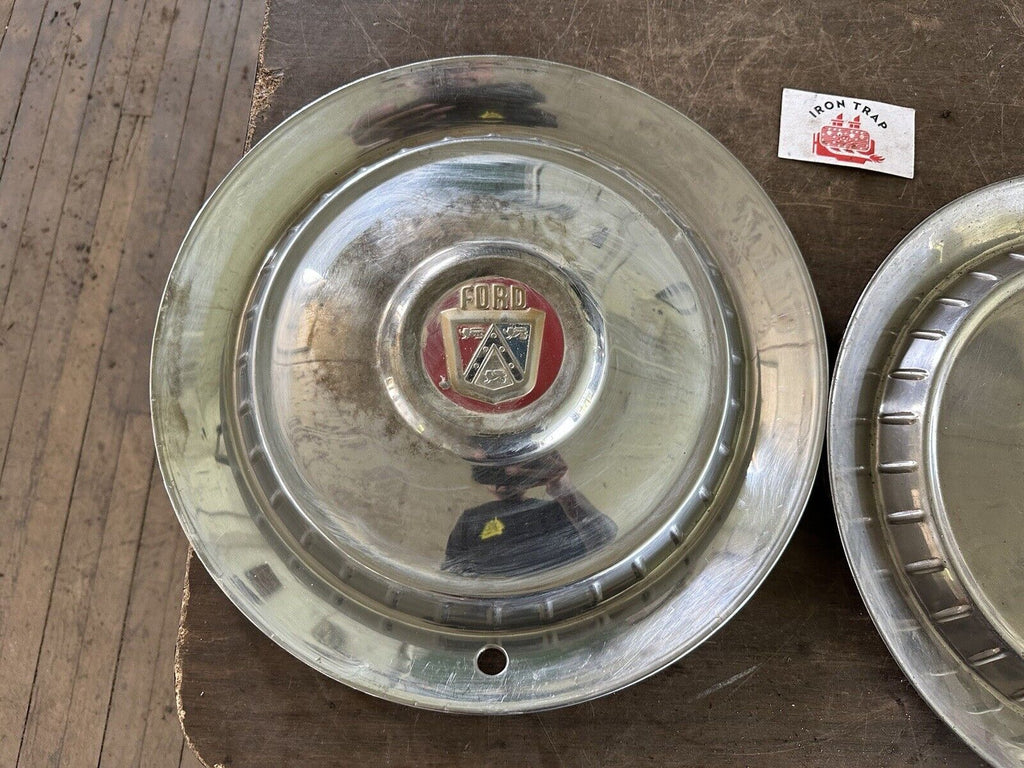 195254 Ford HUBCAP Wheel Cover 15" Original OEM Coupe Hot Rod Pair
