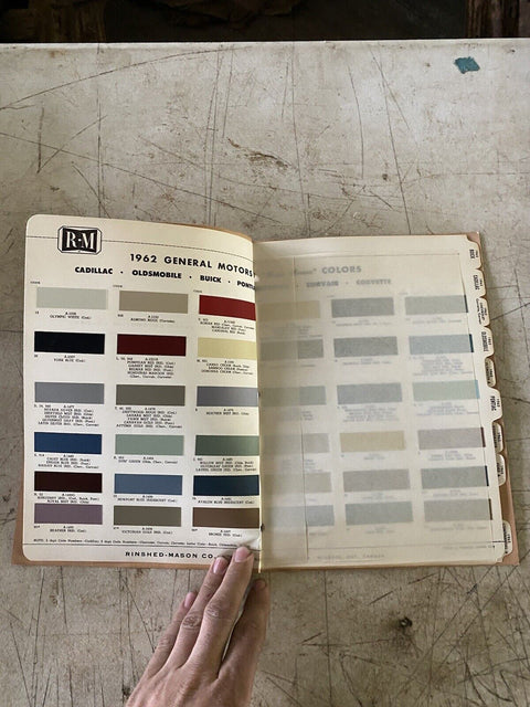 R-M 1962 US Automotive Color Specifications Color Chips Dodge Ford Che ...